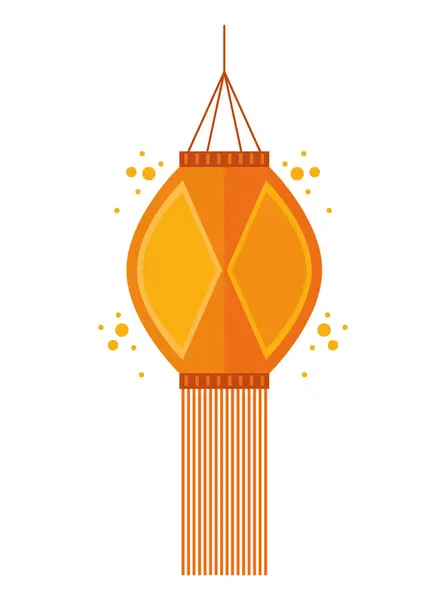 stock vector diwali paper lamp hanging isolated