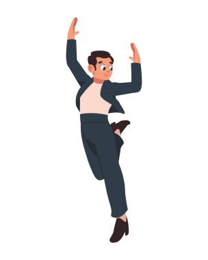 Zarif takım elbiseli flamenko dansçısı.