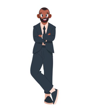 Afro-Amerikan girişimci şık giysiler içinde izole edilmiş.