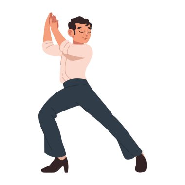 Geleneksel kostümlü flamenko dansçısı.