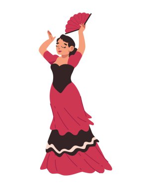 beautiful flamenco dancer woman isolated clipart