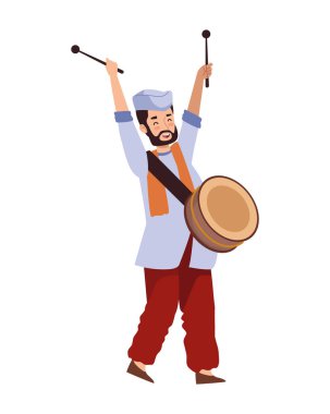 Davul çalan Hintli adam karakteri