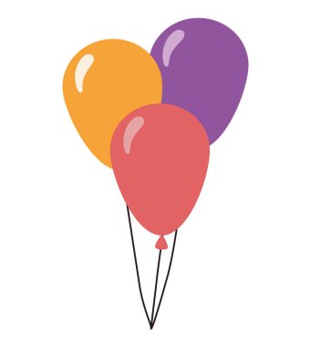 Doğum günü partisi balonları izole edilmiş.