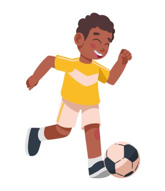 Yalnız başına futbol antrenmanı yapan tatlı çocuk.