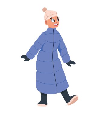 Kışlık giysiler giyen hoş bir kadın.