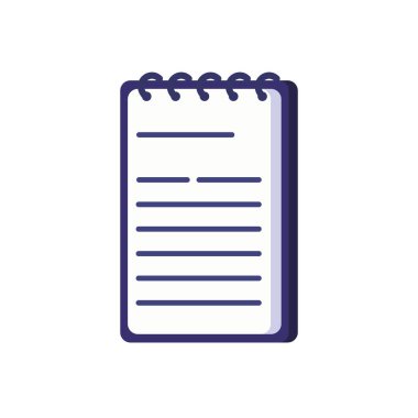 Not defteri ofis malzemeleri izole edilmiş simge