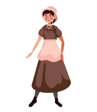 Amish genç kadın izole tasarım