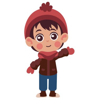 İzole edilmiş sonbahar giysileri giyen mutlu çocuk