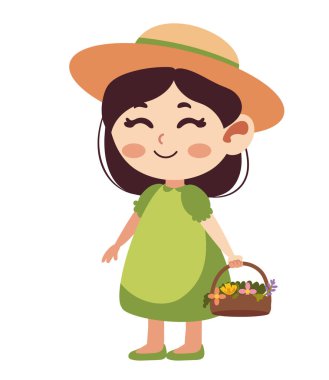 İlkbahar kıyafetleri giyen kız.