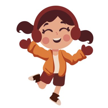 Sonbahar kıyafetleri giyen gülen bir kız.