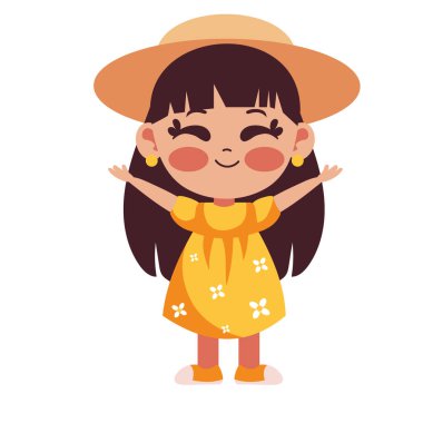 İlkbahar kıyafetleri giyen kız.