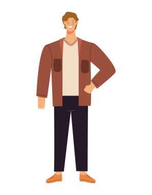 Yazlık giysiler giyen bir adam.