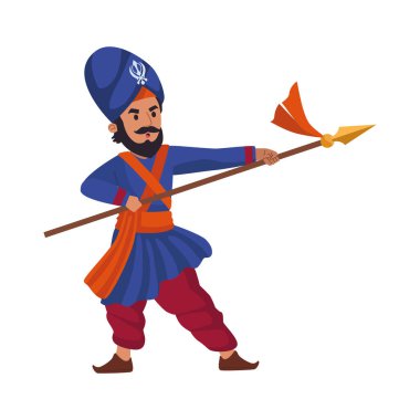 man making sikh martial art gatka isolated clipart