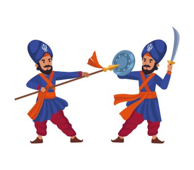 Nihang Sikhs 'in geleneksel dövüş sanatı izole edildi.