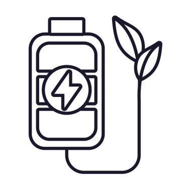 pil eko sürdürülebilirliği izole edilmiş doğrusal simge