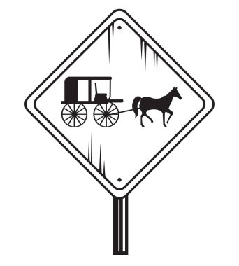 Amish taşıma yolu simgesi izole edildi