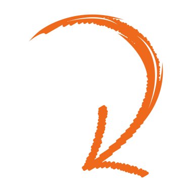 aşağı ok fırçası tasarımı izole edildi