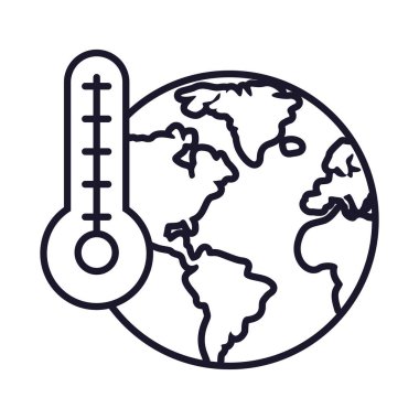 dünya iklim değişikliği izole edilmiş doğrusal simge