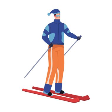 Tek başına kayak sporu yapan bir adam.