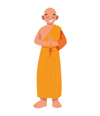 Budizm dininden izole edilmiş bir adam.