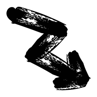 Geometrik şekil fırça karalama simgesini aşağı ok