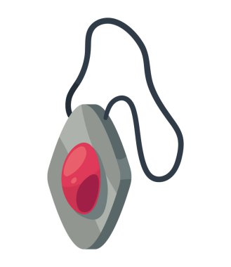 Sihirli tılsım kolye karikatürü izole edildi