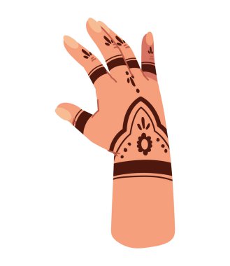 indian henna tattoo design for hand isolated icon clipart