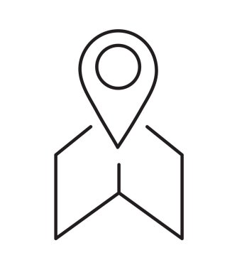 harita gps konum pin çizgi biçimi