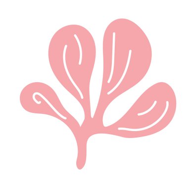 Pembe yapraklar doğa ögesi simgesi izole