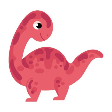 Şirin dinozor çizgi film tasarımı izole edildi