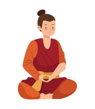 Lotus 'taki Budizm keşişi yalnız poz veriyor