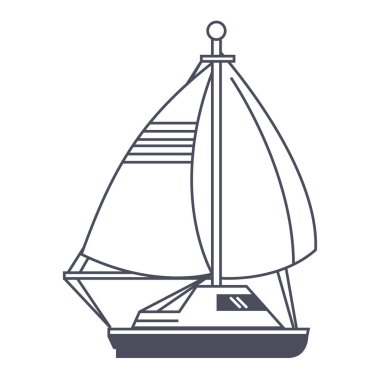 sailboat nautical icon isolated design