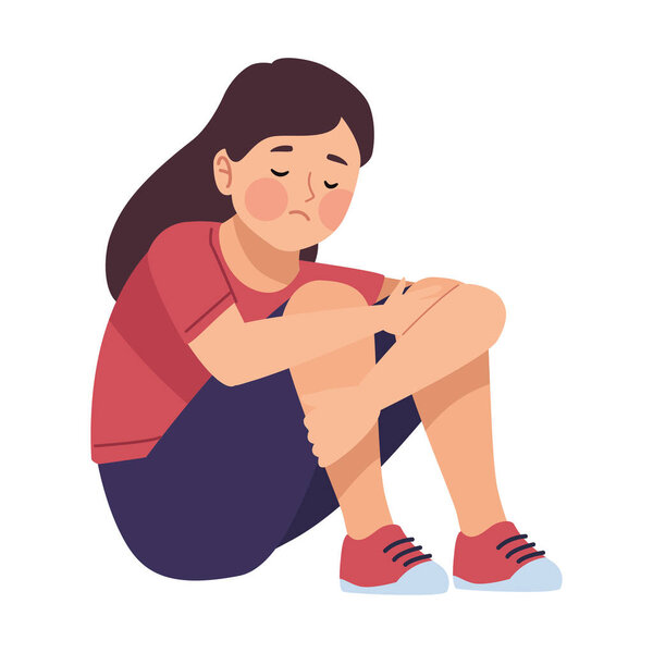 женщина страдает от депрессии изолированы