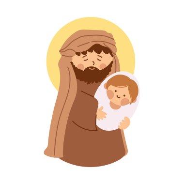 Şirin Joseph ve bebek İsa izole edilmiş.