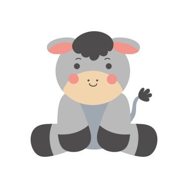 Sevimli eşek hayvan izole tasarımı