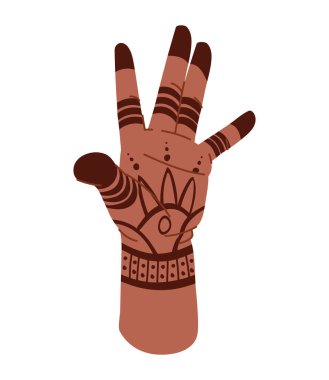 İndian Henna dövmesini izole et.