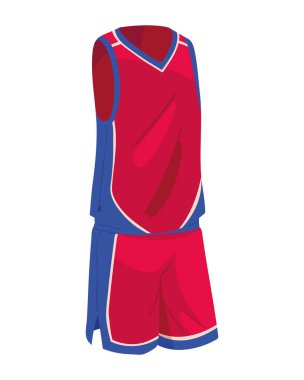 Kırmızı sepet spor üniforması izole