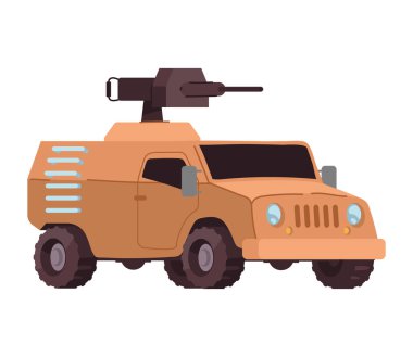 Silahlı askeri araç izole edilmiş simge