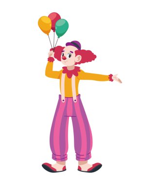 Balon süslemeli mutlu palyaço.