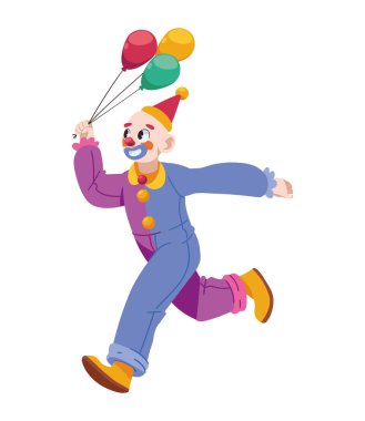 Mutlu palyaço balonları izole eder