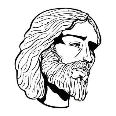 İsa Mesih 'in çizimi izole edildi.