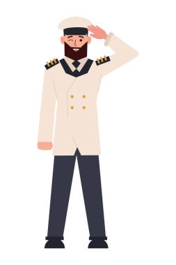 Donanma subayı sakallı adam izole edilmiş.