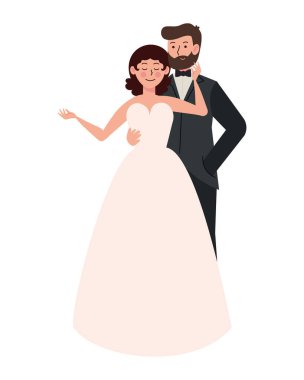 düğün çifti karakter simgesi izole edildi