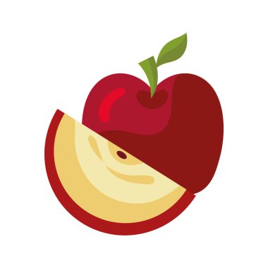 elma meyvesi izole edilmiş simge