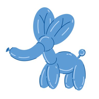 Balonları izole edilmiş fil figürü.