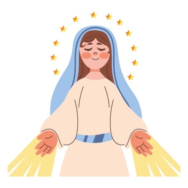 Mucizevi bakire karakter izole edilmiş simge