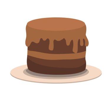 Eriyen çikolatalı pasta izole edilmiş tatlı ikonu