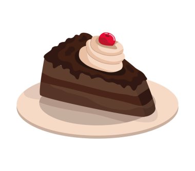 çikolatalı pasta izole edilmiş ikon