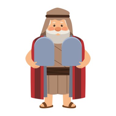 moses bible character with ten commandments isolated clipart