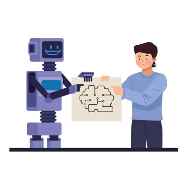 Adam yapay zeka ile çalışıyor.